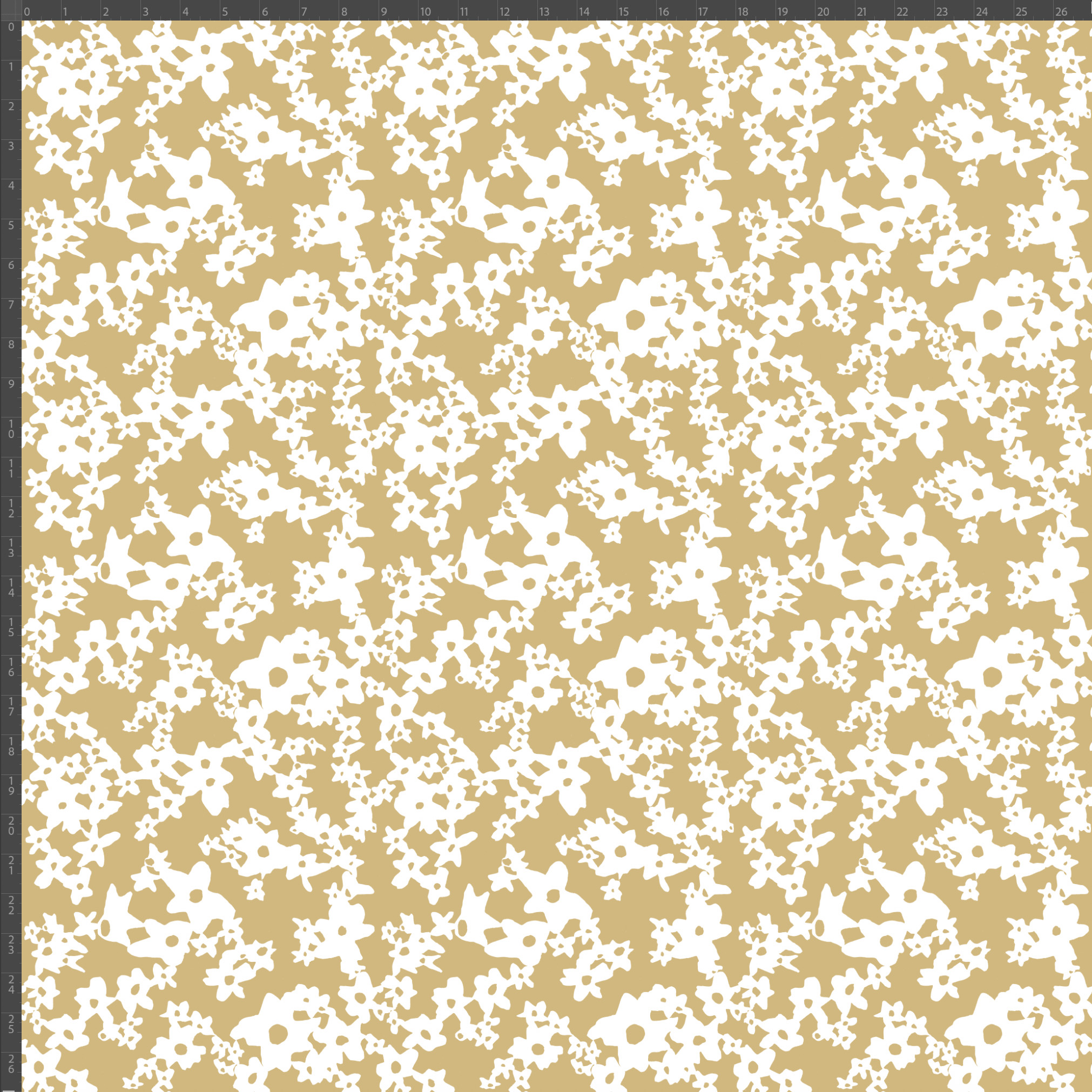 Ditzy Floral Goldenrod on White