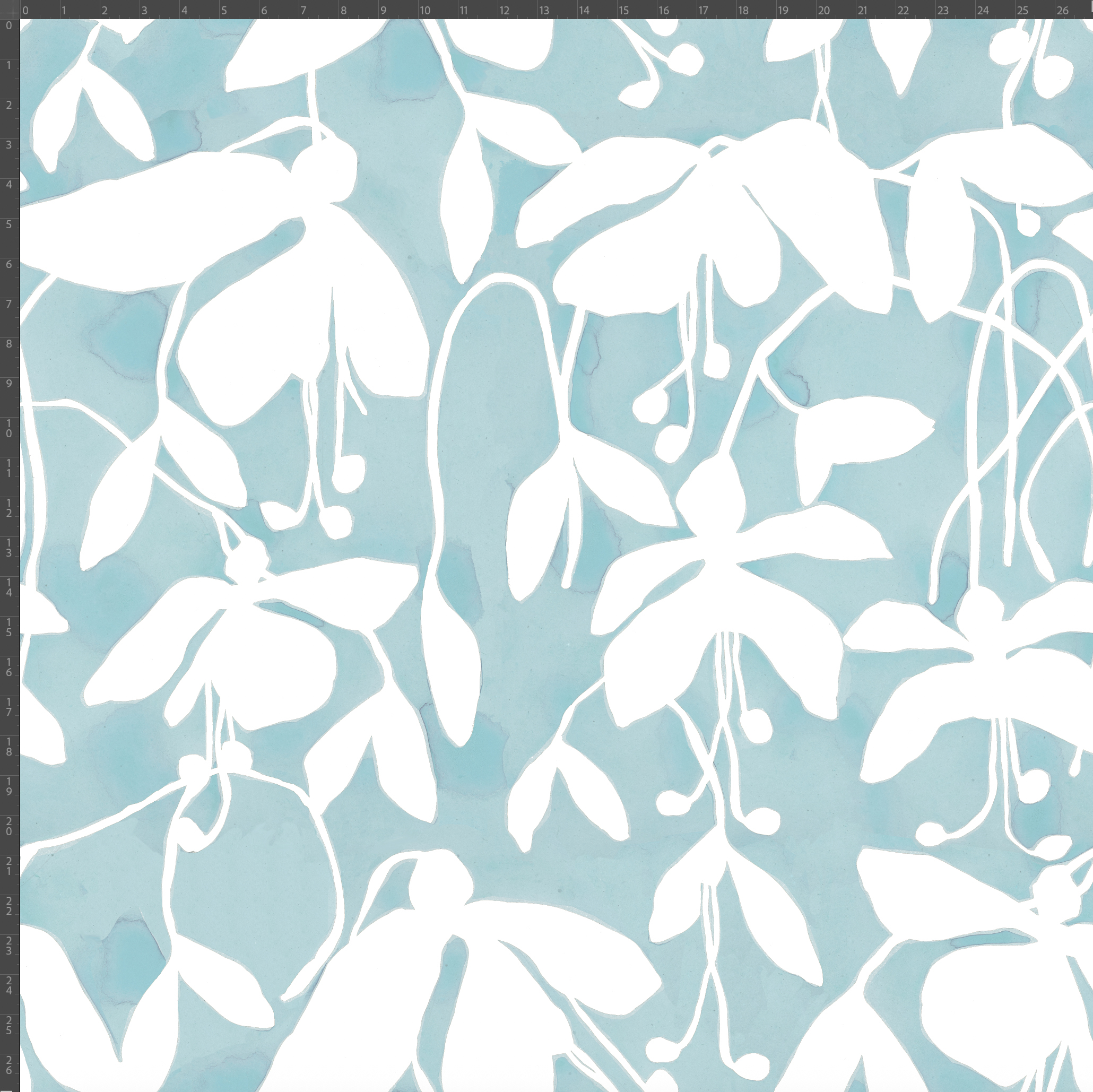 Pale Blue on White Fuchsia