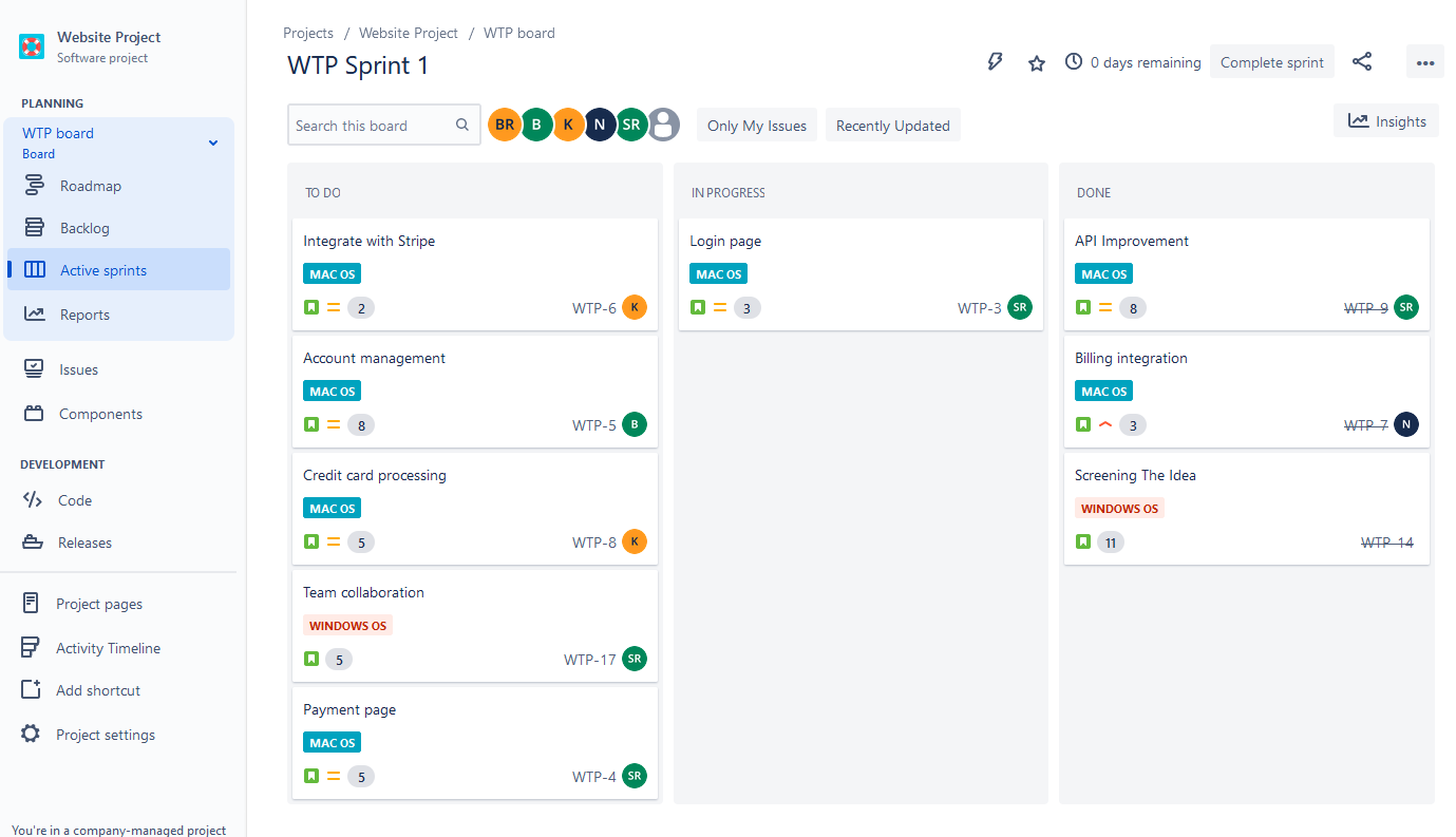 Project Board in Jira