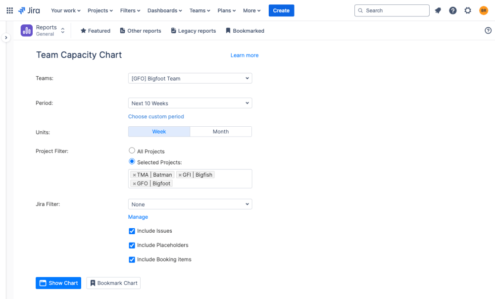 Setting up a Team Capacity Chart in ActivityTimeline