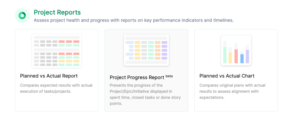 Project charts available in ActivityTimeline