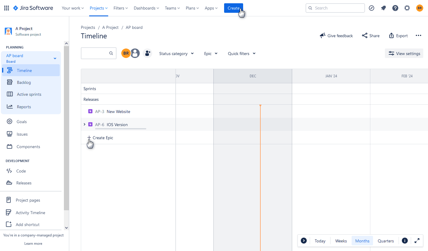 Creating Jira Epic