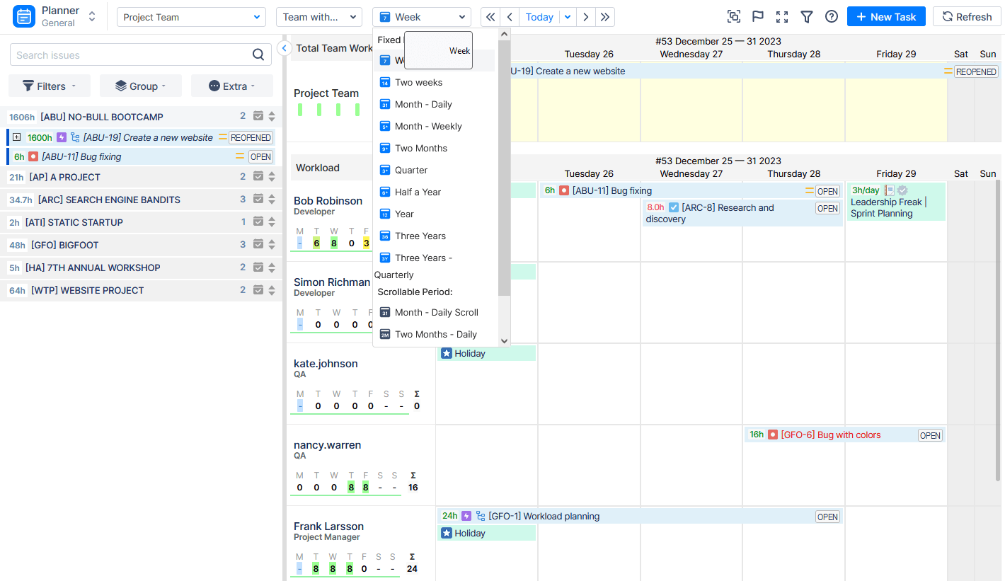 ActivityTimeline Planning Dashboard