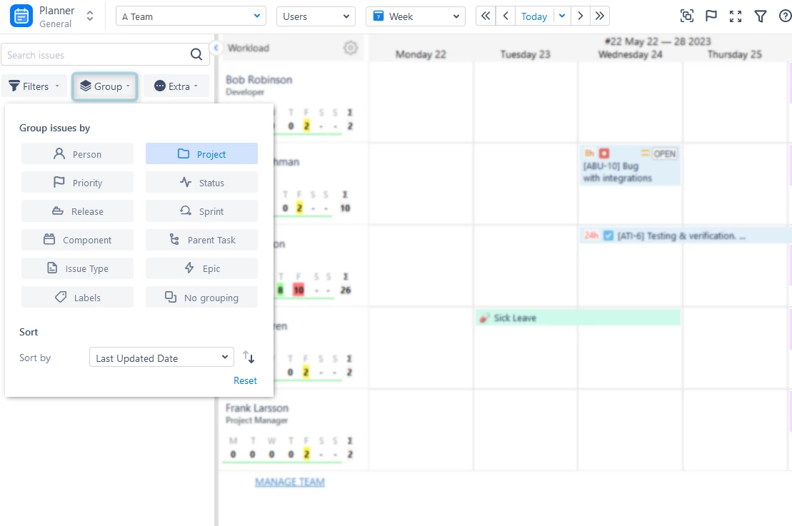 Groupings for ActivityTimeline Dashboard