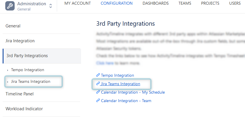 Integrate Jira Teams with ActivityTimeline