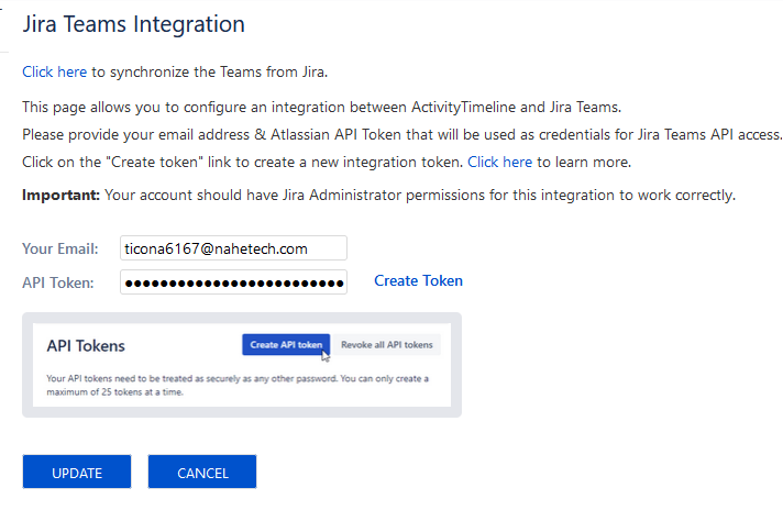 ActivityTimeline Jira Teams Integration