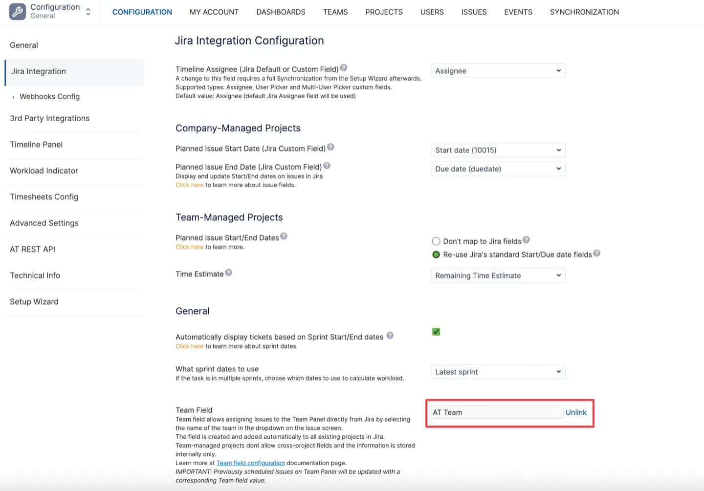 Jira Integration Configuration