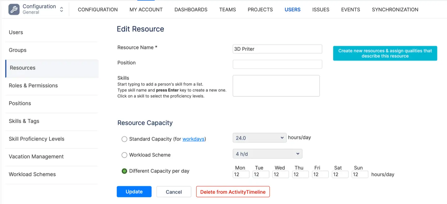 How to edit resources and add new ones