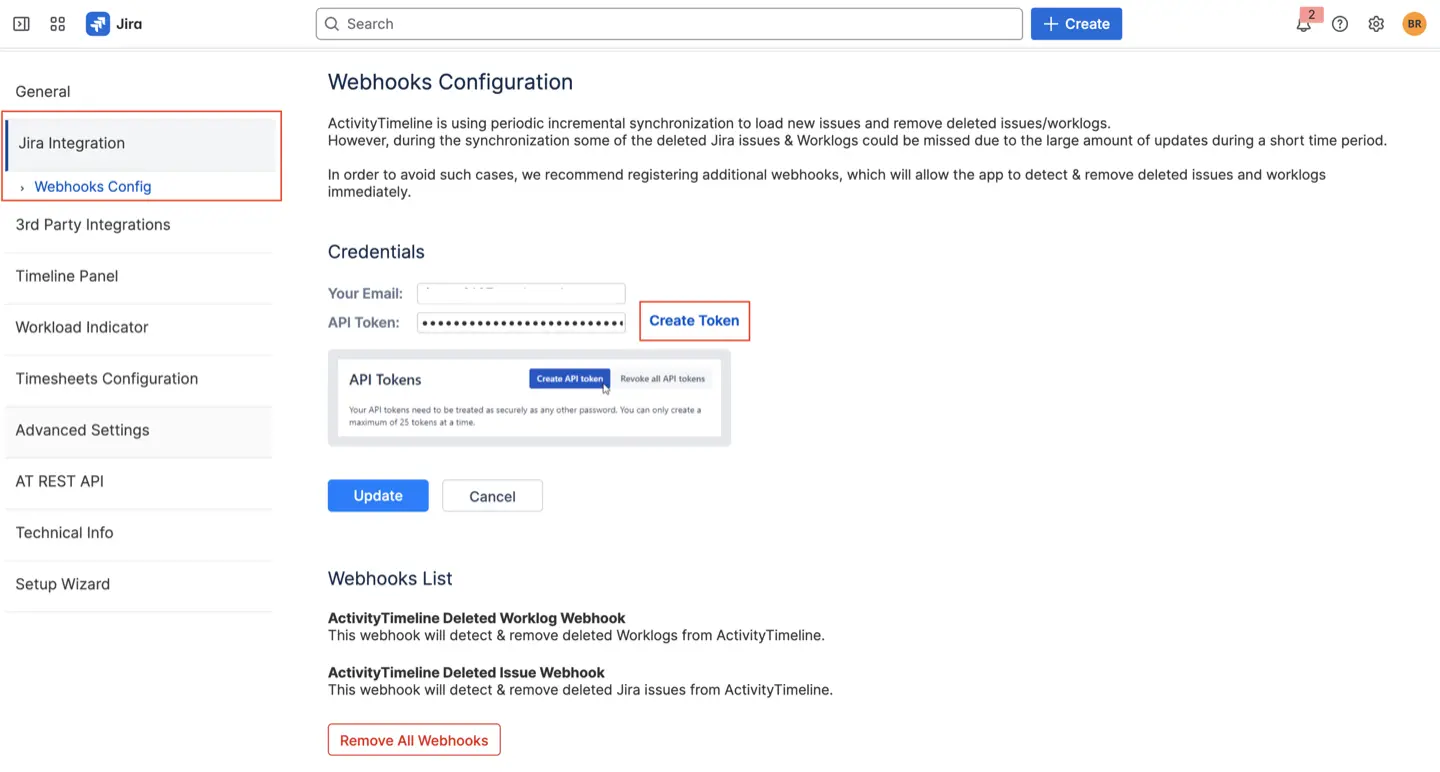 How to find the Webhooks config page and list