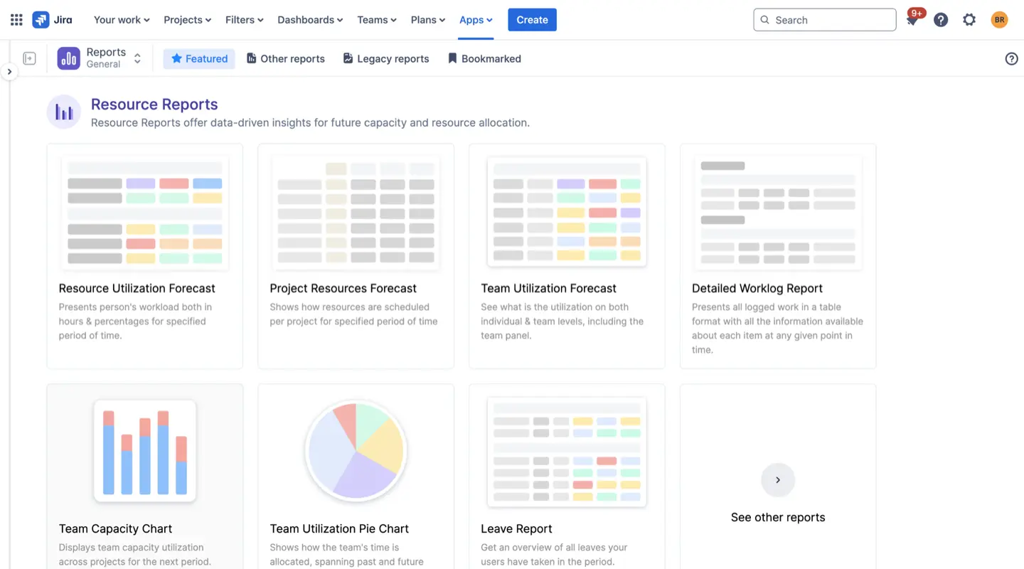 Resource reports in ActivityTimeline 