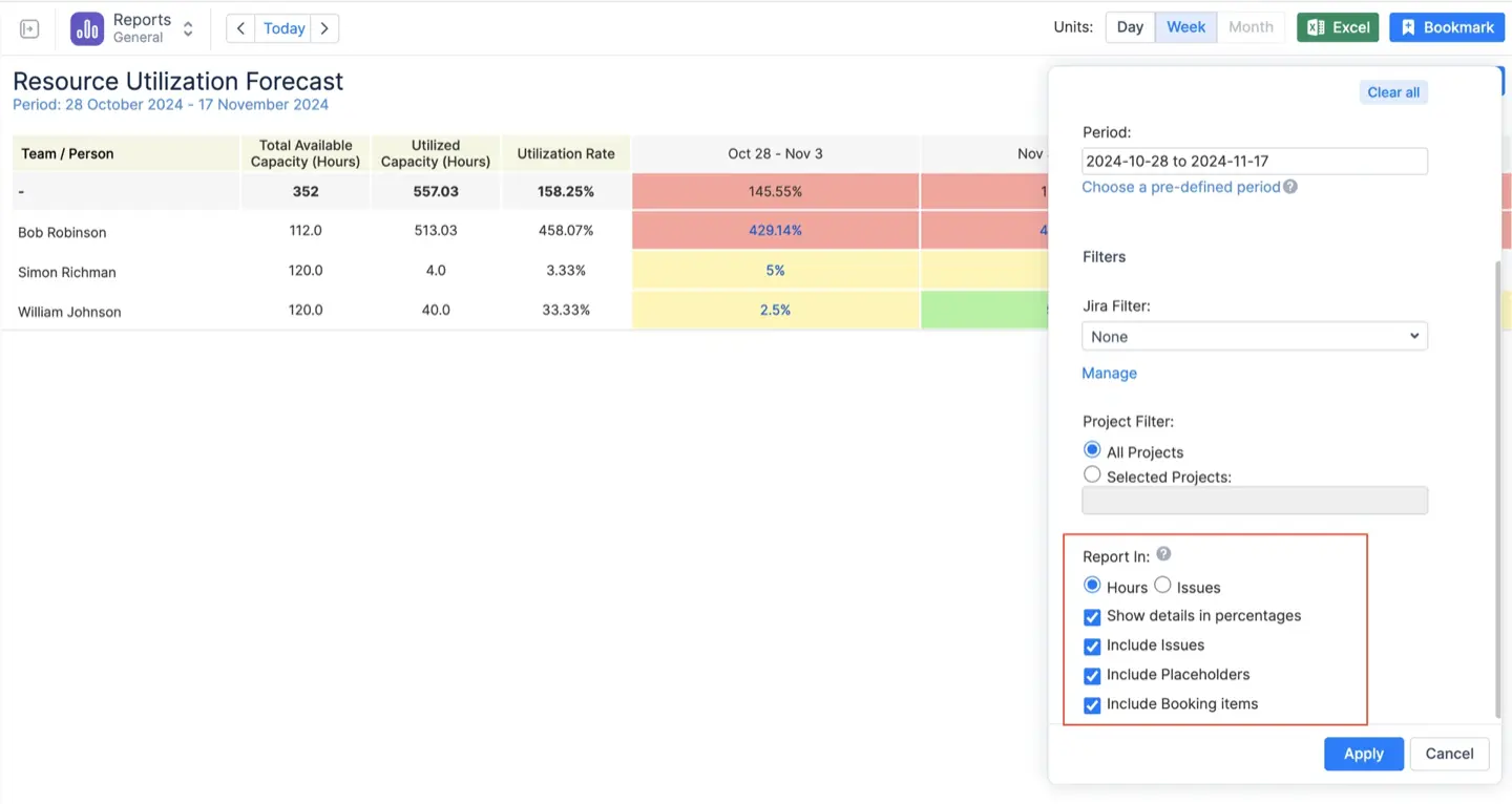 Data sources for reports
