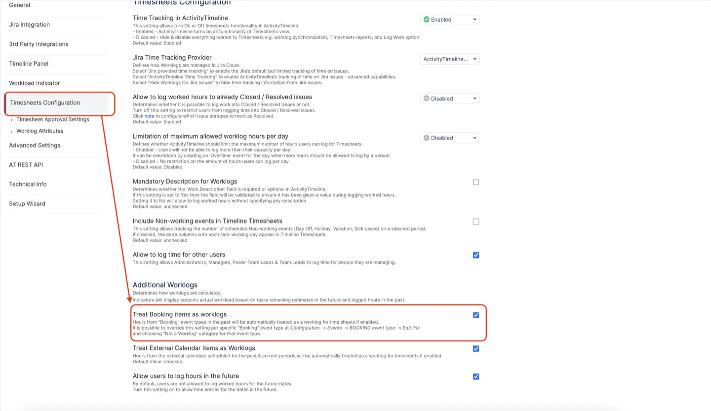 Treat Bookings as worklogs