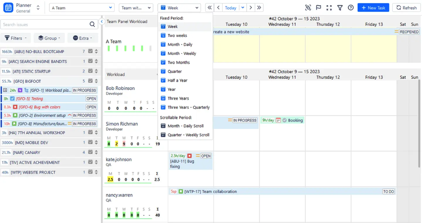 Planner in ActivityTimeline