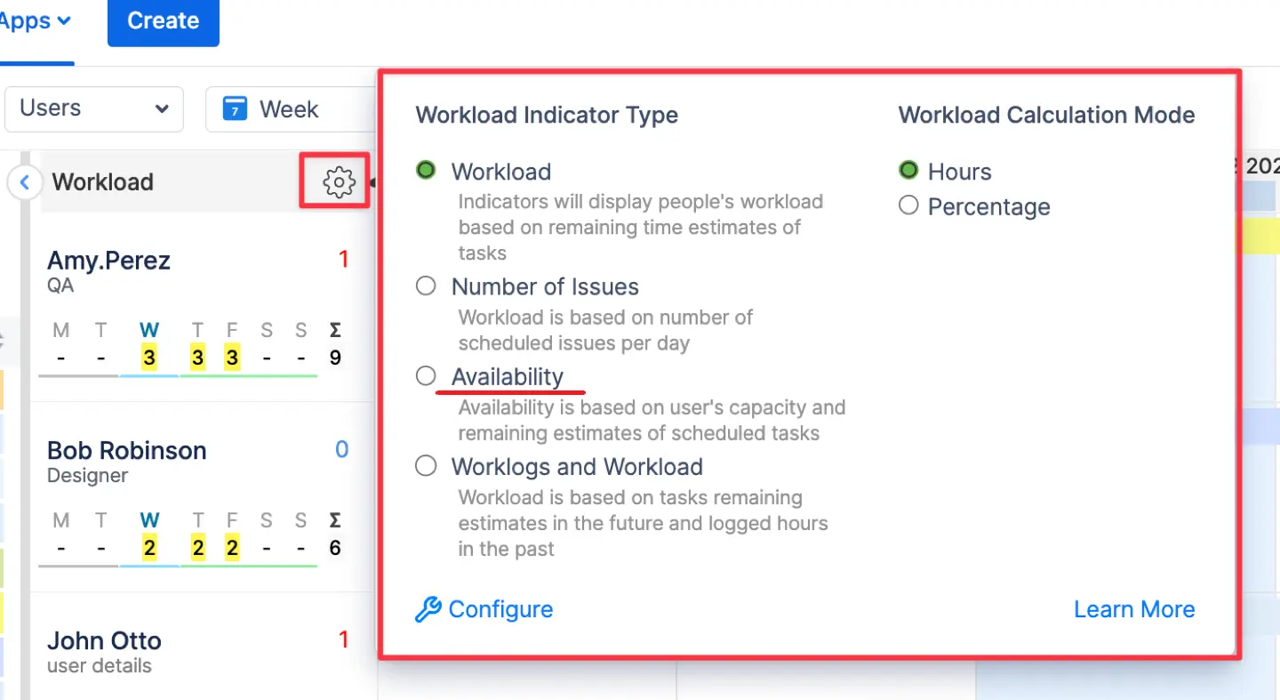 Workload indicator types
