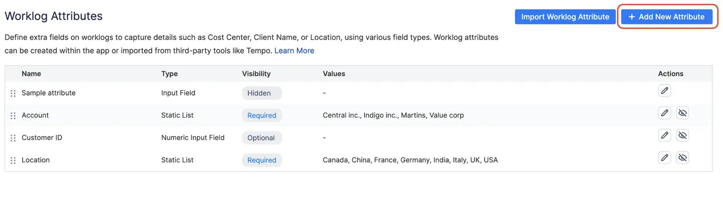 Adding worklog attributes in ActivityTimeline