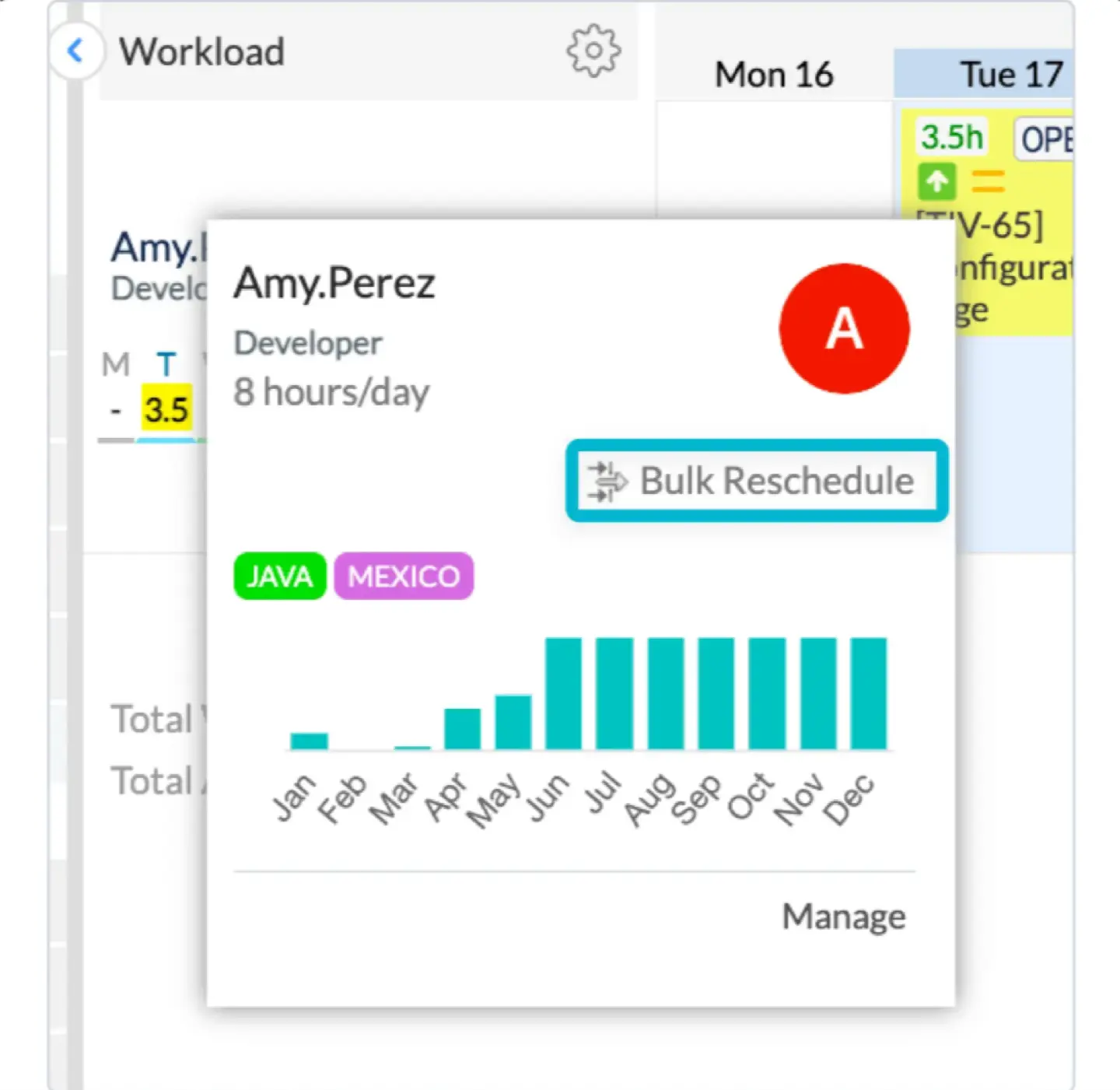 Bulk Reschedule option for a specific person