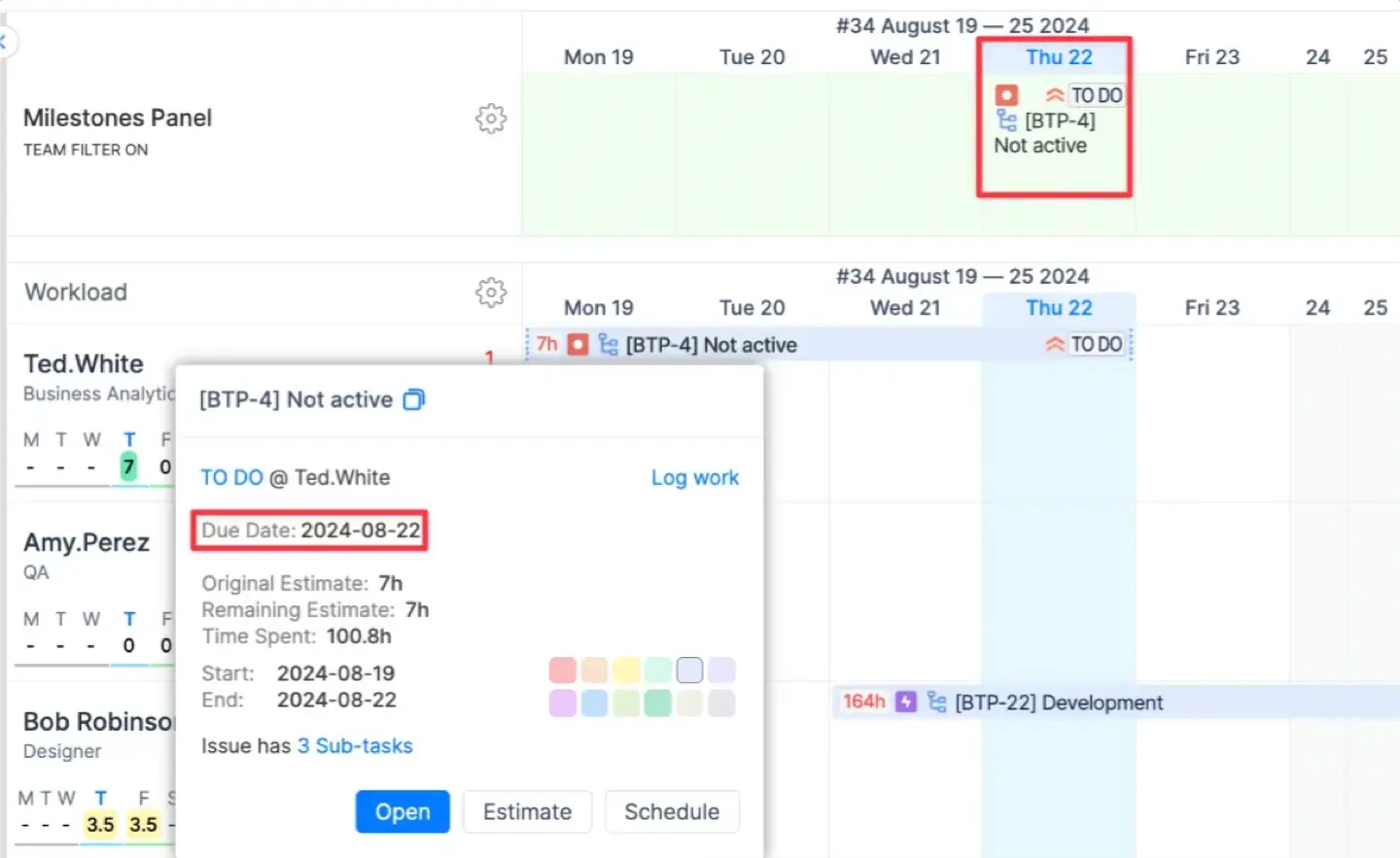 Tickets with Due Dates