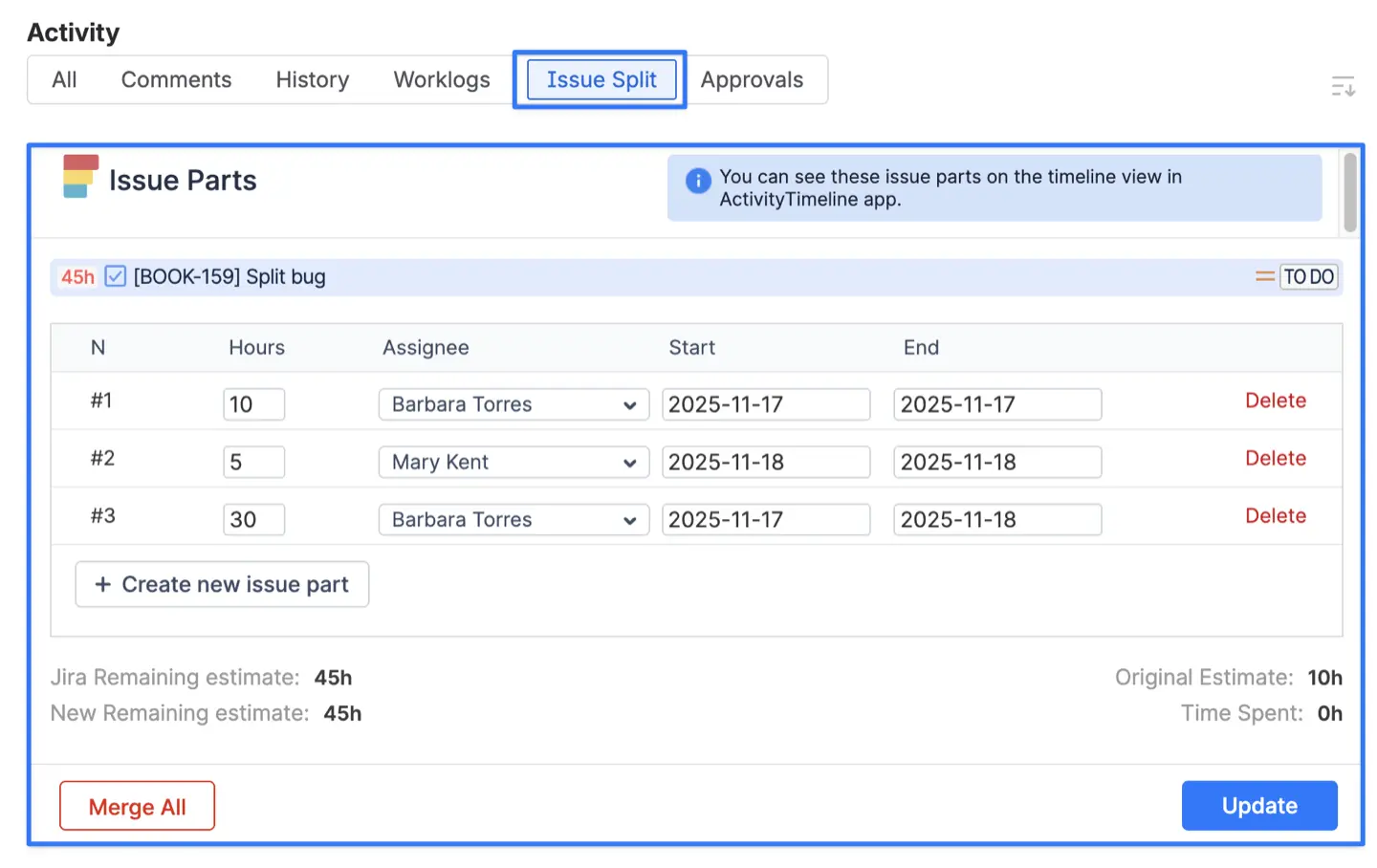 Issue Split View