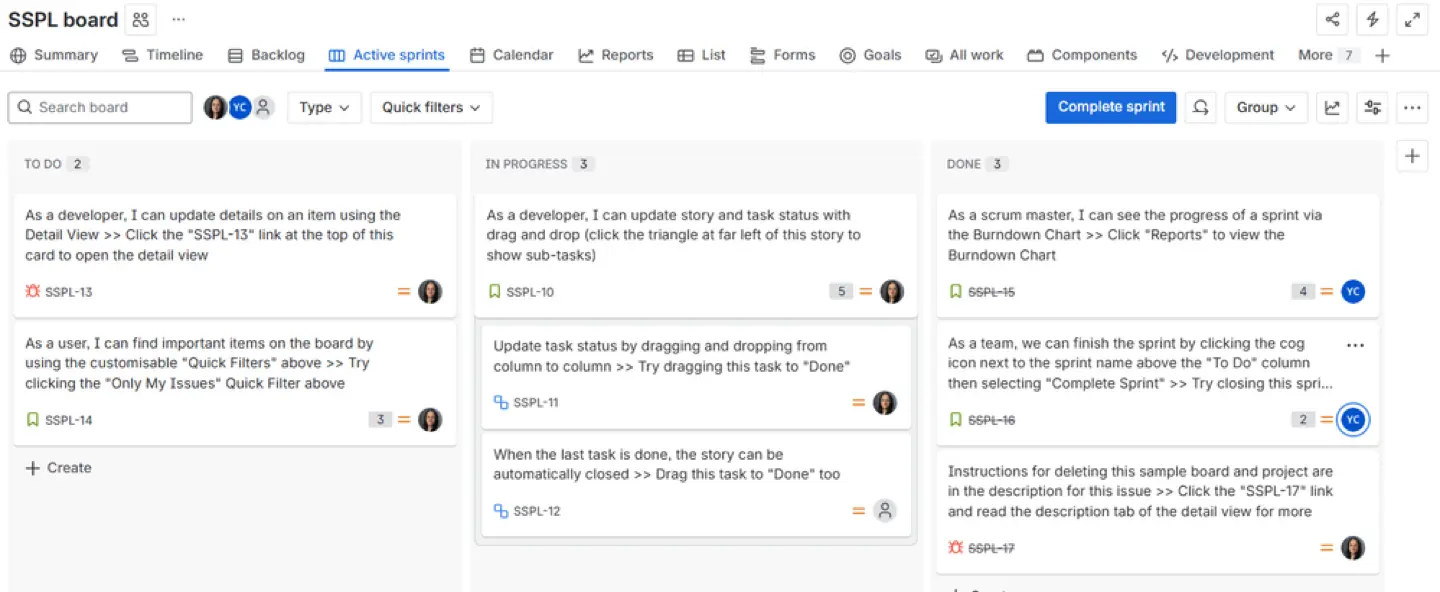 Jira Scrum Board