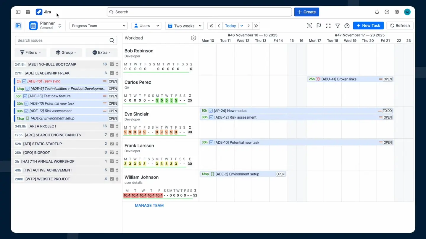Planner in ActivityTimeline