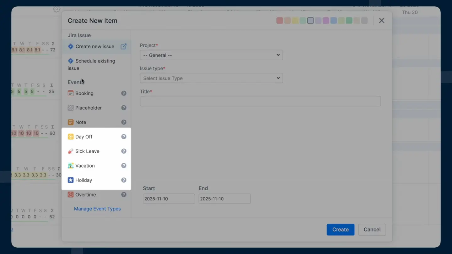Events in ActivityTimeline