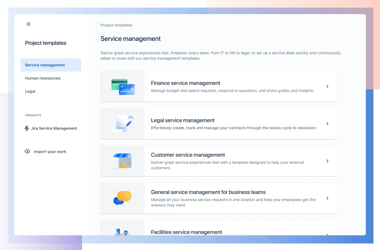 Jira Service Management templates 