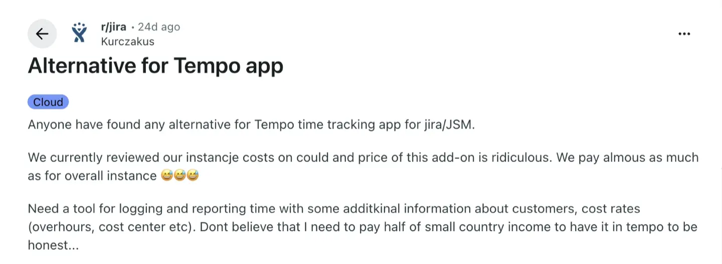 User feedback on Tempo