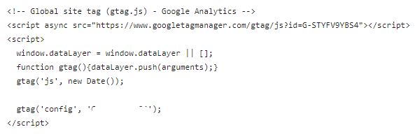 le gtag pour Google Analytics 4