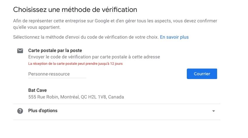 Google My Business Verification Fiche