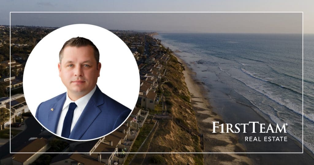 Ralph Ban headshot over aerial view of San Diego with First Team logo