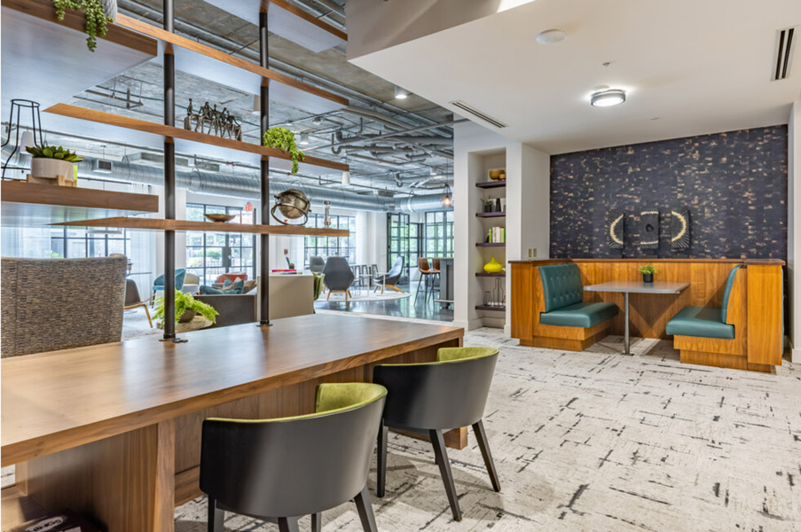 The co-working lounge at Ayla on Krog