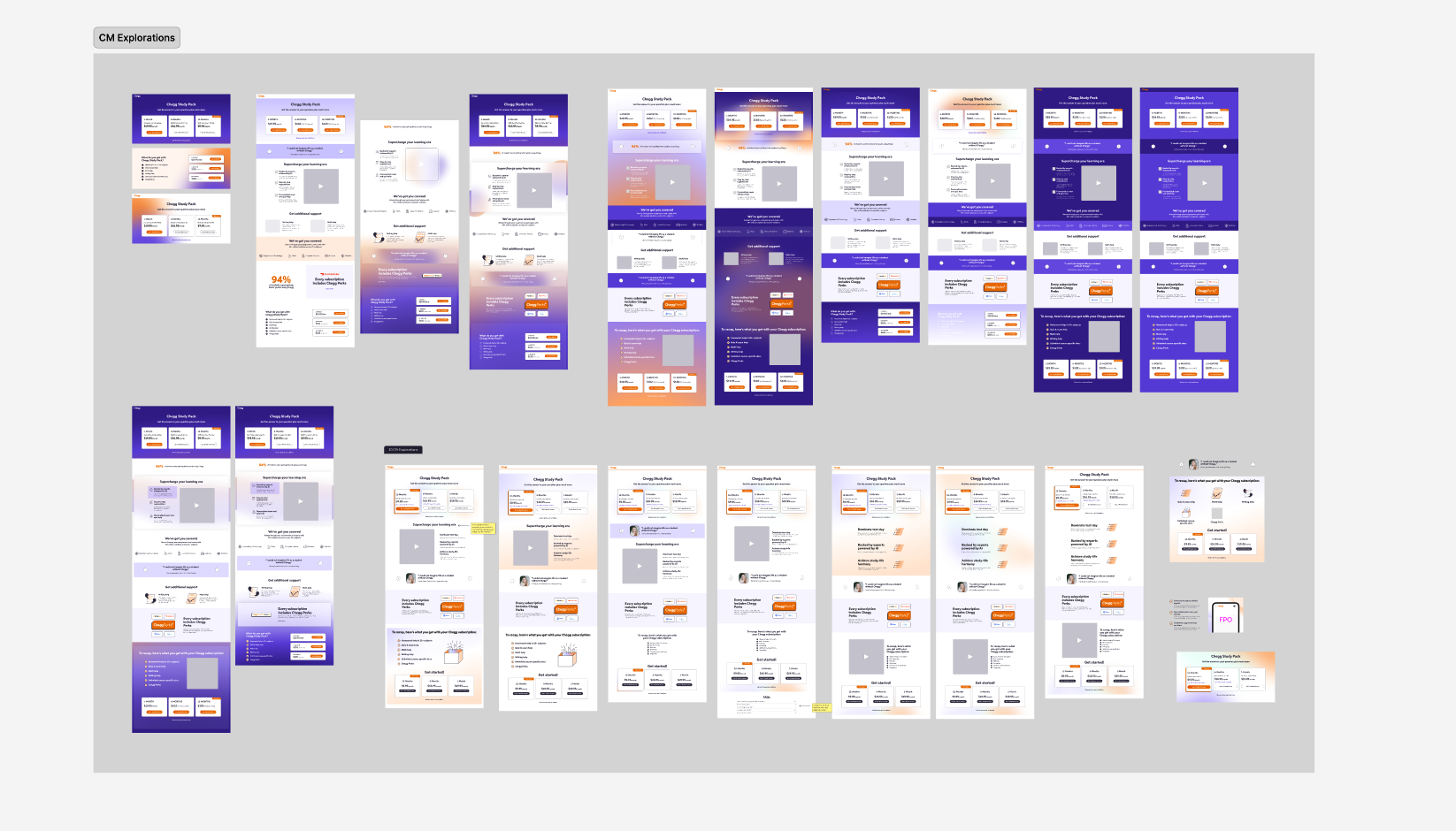 screenshots of explorations from the brand designers