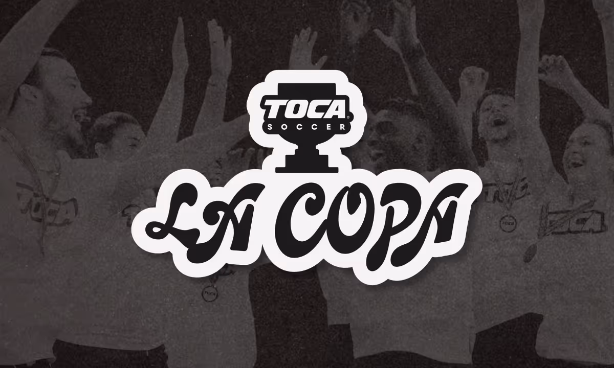 La Copa TOCA Soccer tournament logo in stylized lettering on a dark background