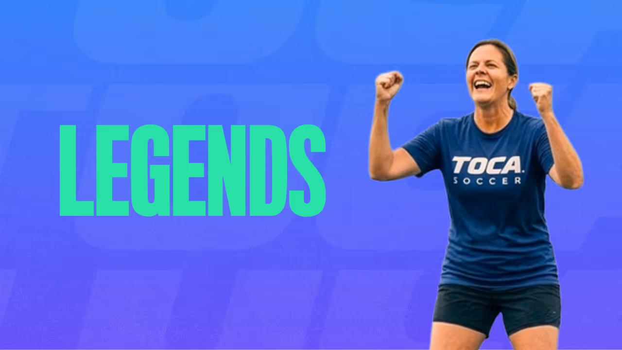 TOCA player celebrating with fists raised on Generations Cup Legends category card