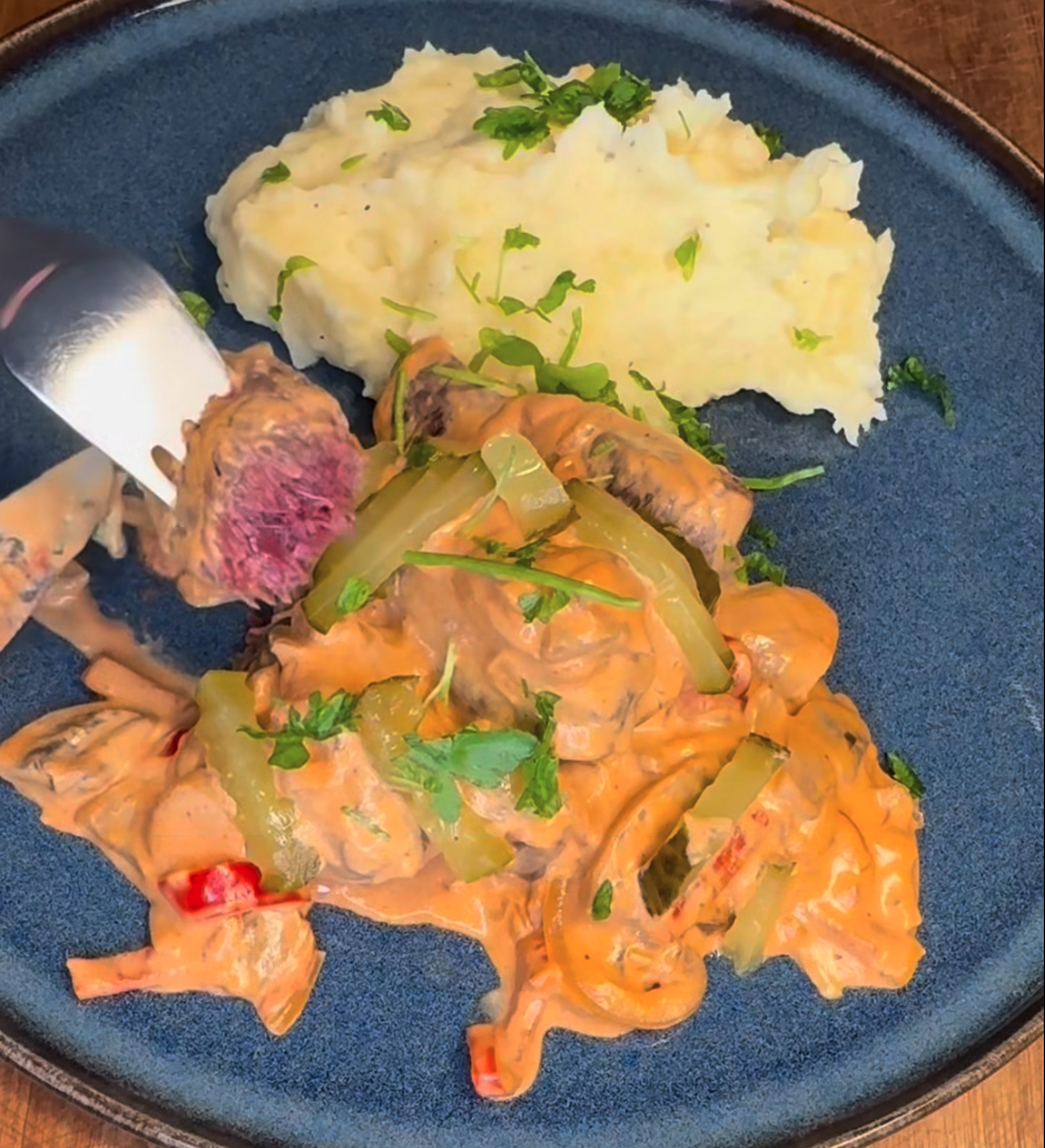 Hval Stroganoff ala RealChefPaul