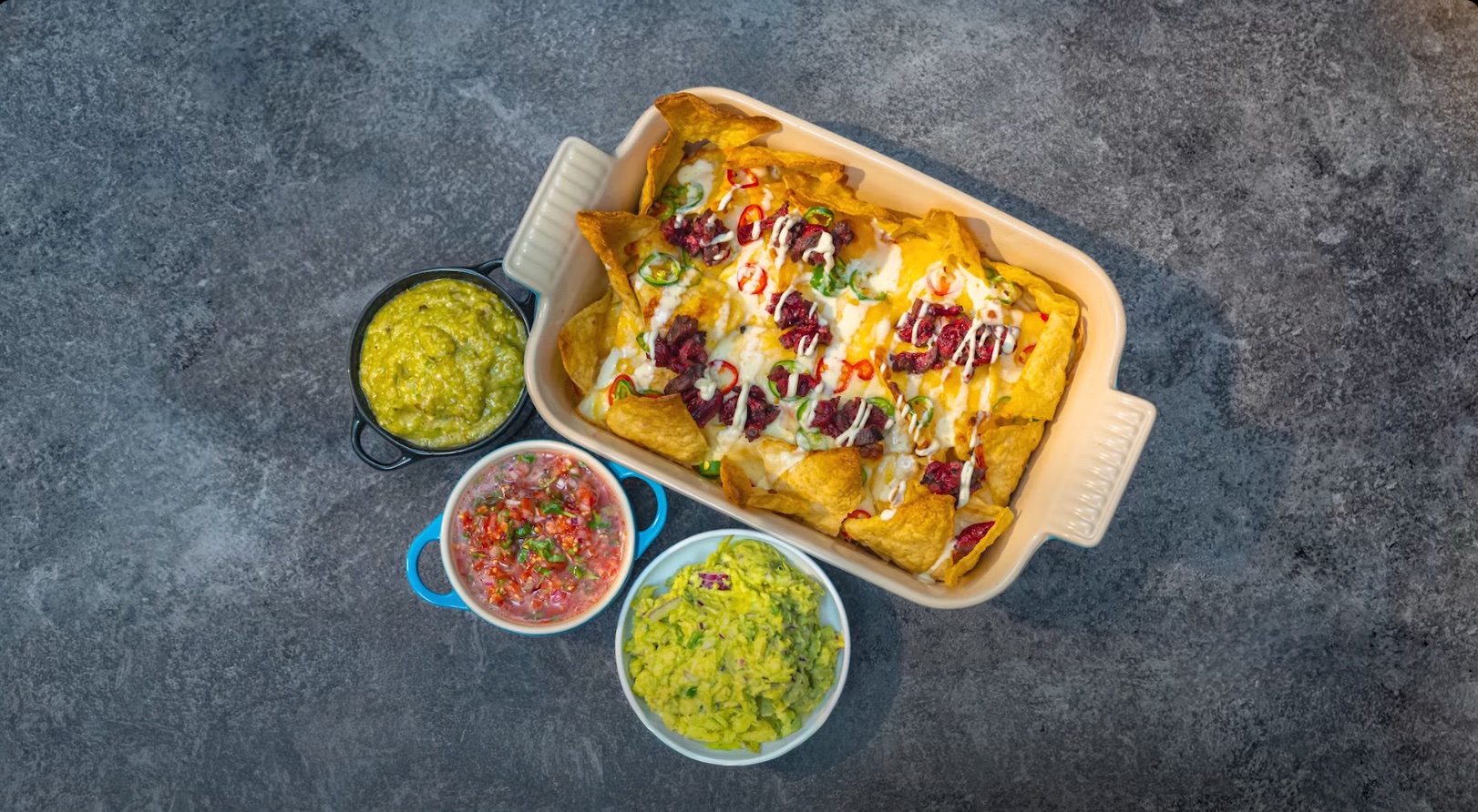 Loaded nachos med hval