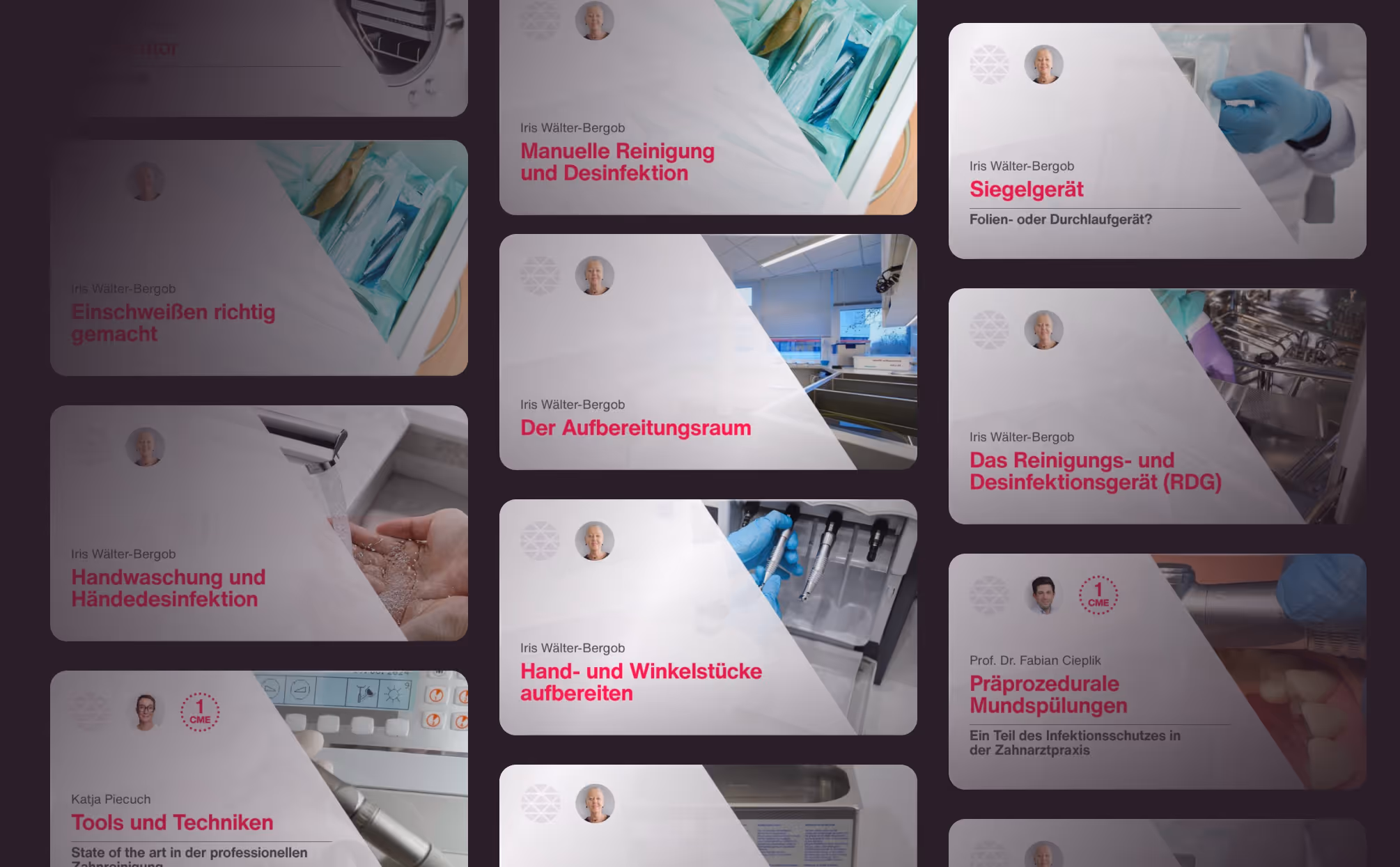 Fortbildungen zum Thema Aufbereitung und Hygiene.