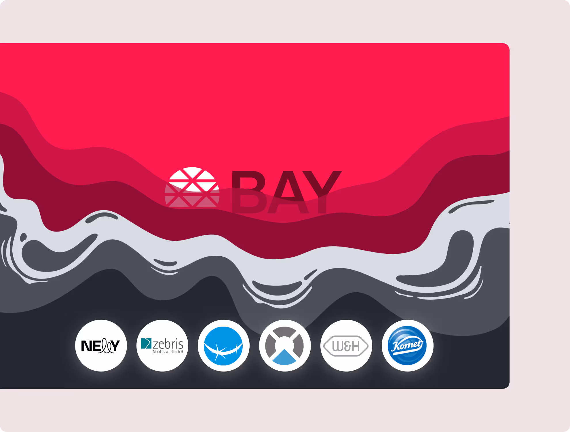 Visuelles Bild der Bay. Es sind rote, dunkel rote, weiße, graue und dunkelgraue Wellen zu sehen, die sich ineinander vermengen.