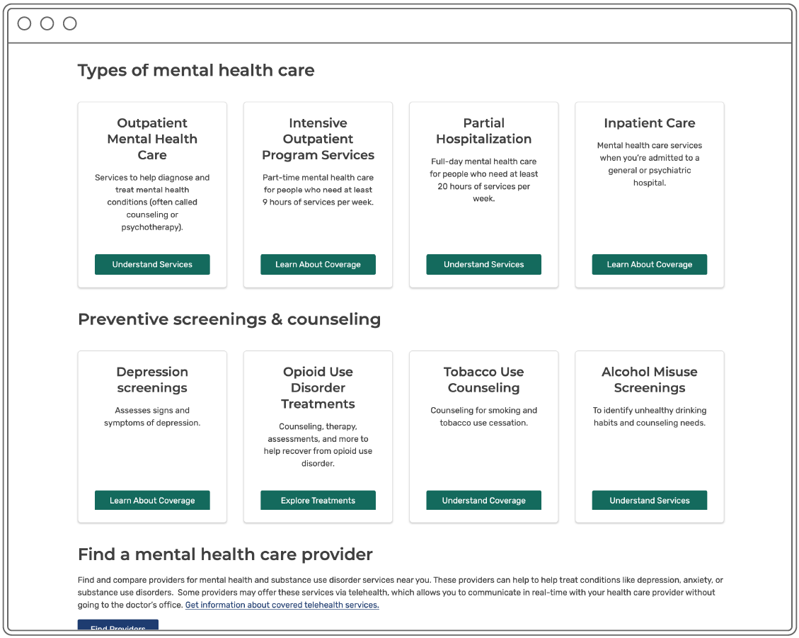 Screenshot of the Button section on the webpage