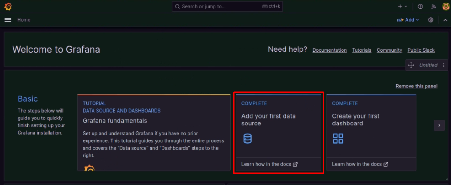 Grafana Metrics Tab User Interface