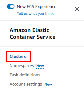 Create ECS Cluster User Interface