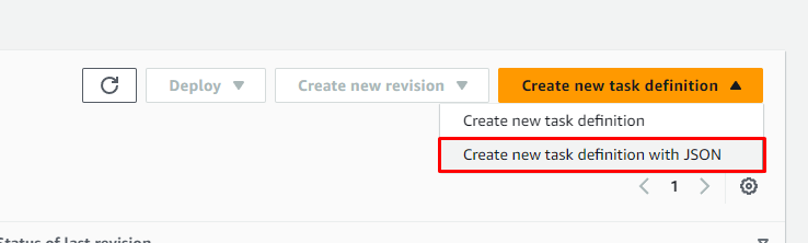 Create ECS Task Definition with JSON User Interface