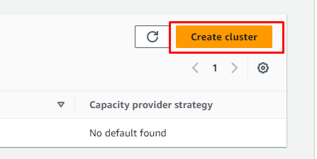 Create ECS Cluster Button