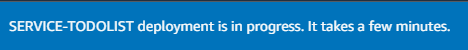 AWS ECS SERVICE-TODOLIST deployment status bar