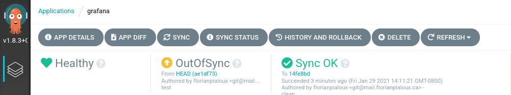 grafana out of sync