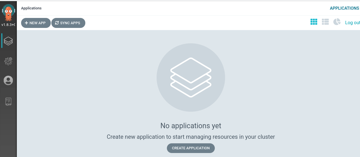 ArgoCD Applications menu view located on left side of the screen on ArgoCD account