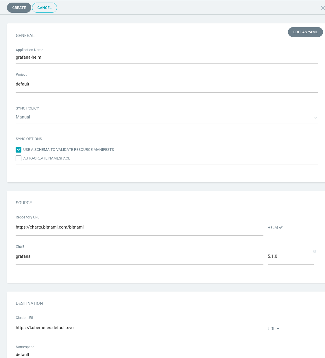 Grafana-Helm Application