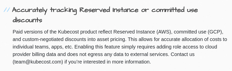 Kubecost GCP Discount Notice