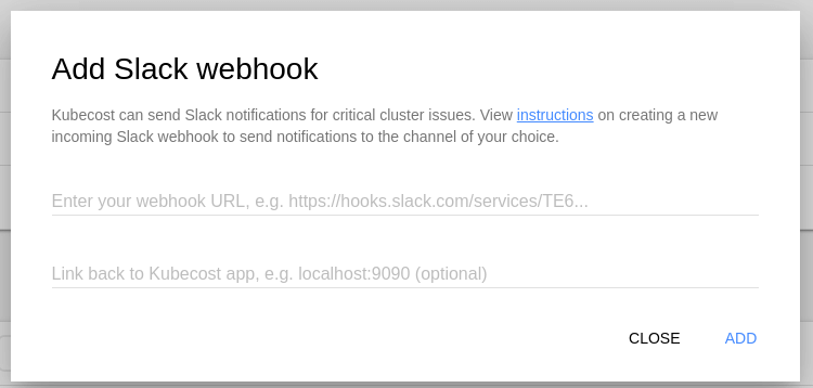 Kubecost Slack Webhook View