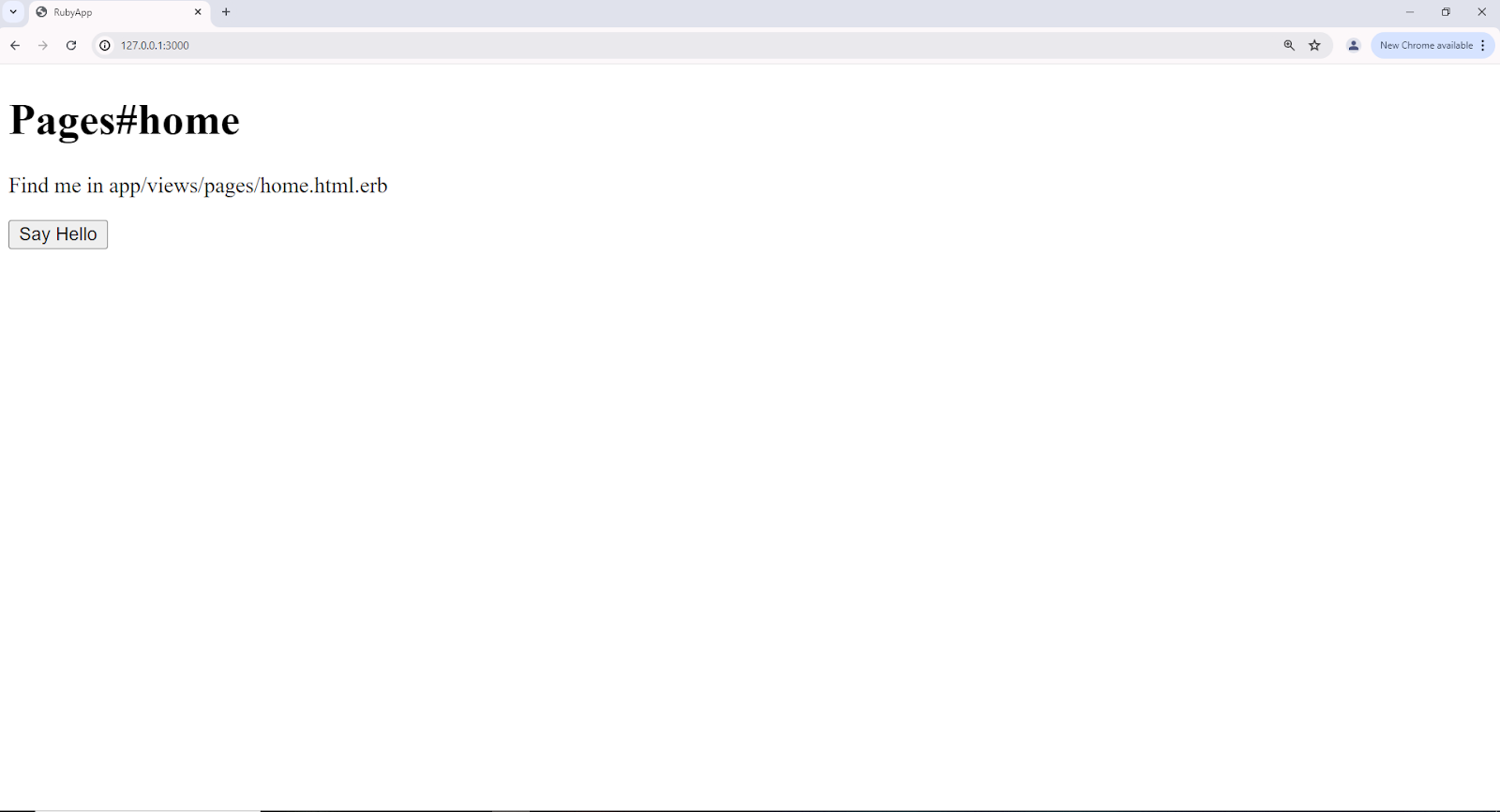 Rails App Server Start Confirmation Interface